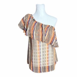 Second Female Striped One-Shoulder Blouse